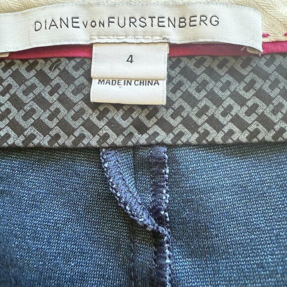 Diane von Furstenberg DVF Genesis Navy Blue Slim Slacks Pants Size 4 - Picture 3 of 9